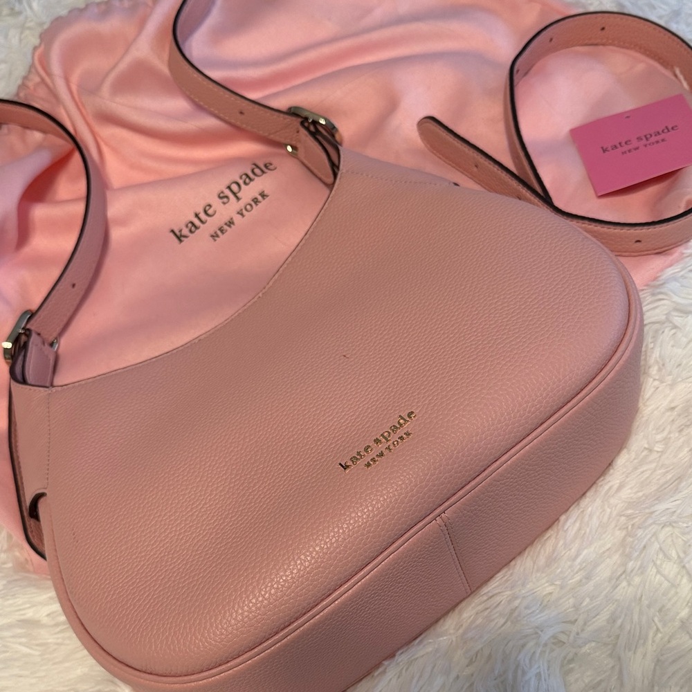 Kate Spade Blush Pink Pebbled Leather Hobo bag w/2 straps. NWT & dust bag. - Picture 2 of 5